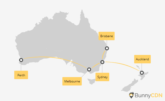 BunnyCDN Australia Map