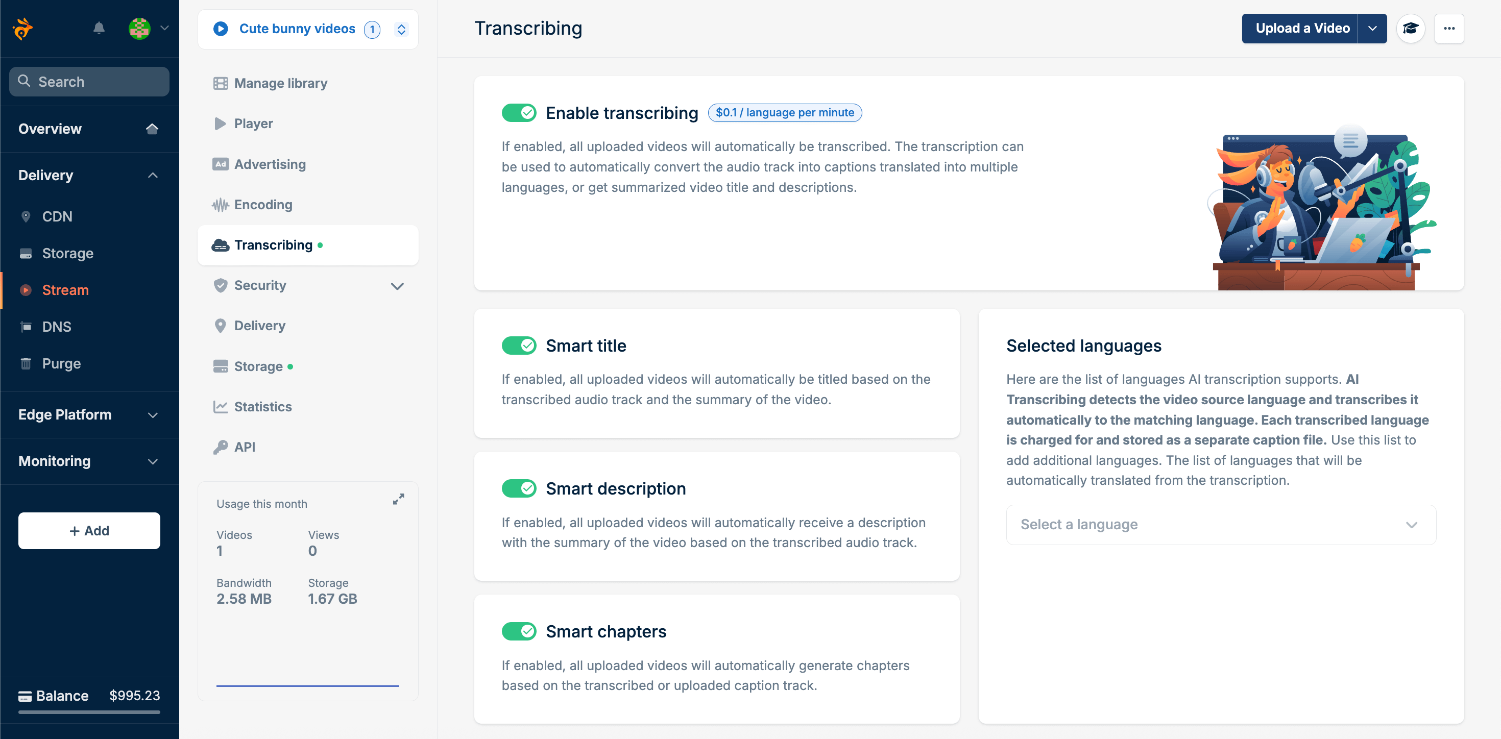You can now automatically generate video chapters in Bunny Stream